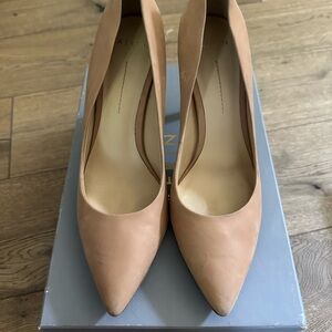 AERIN Fira Calf Pointed-Toe Pumps in Tan